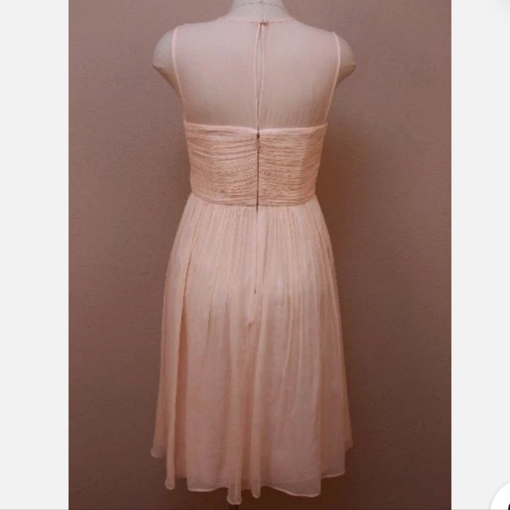 J. Crew Silk Chiffon Coral Dress Size 2 - Picture 6 of 7